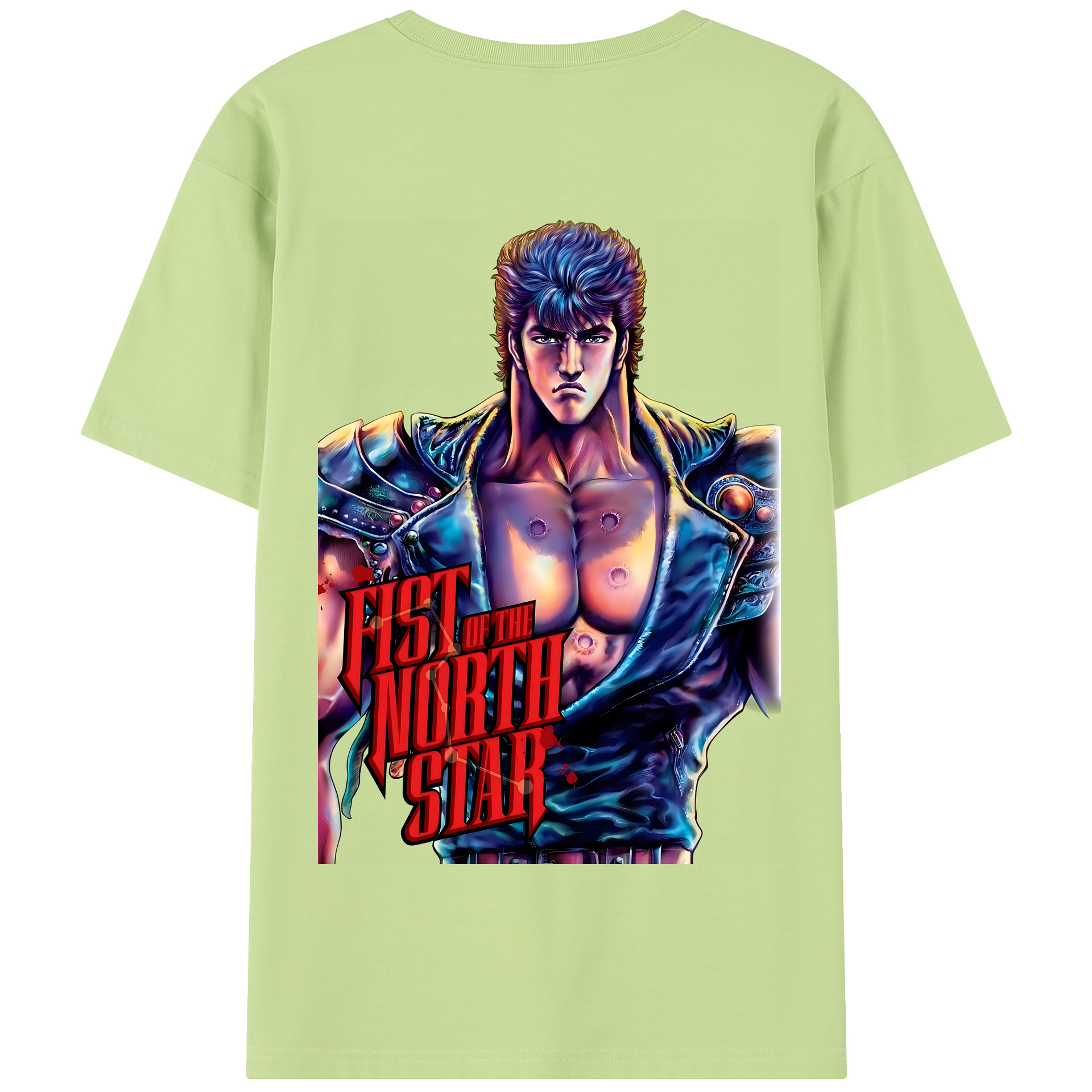 （画像用） 北斗の拳 Fist of the North Star 綿100％半袖Tシャツ（背面プリント）